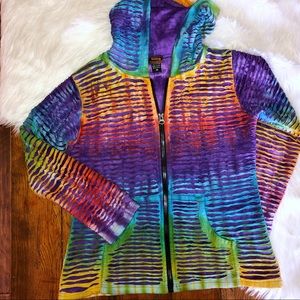 Rising International Womens Tie Die Razor Cut Jacket